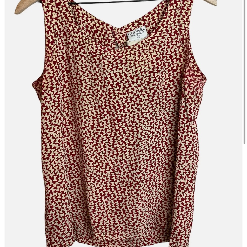 Chanel Boutique Vintage Bow Print Top